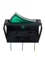 IRS-101-3CG выключатель 250В 15А зелен.