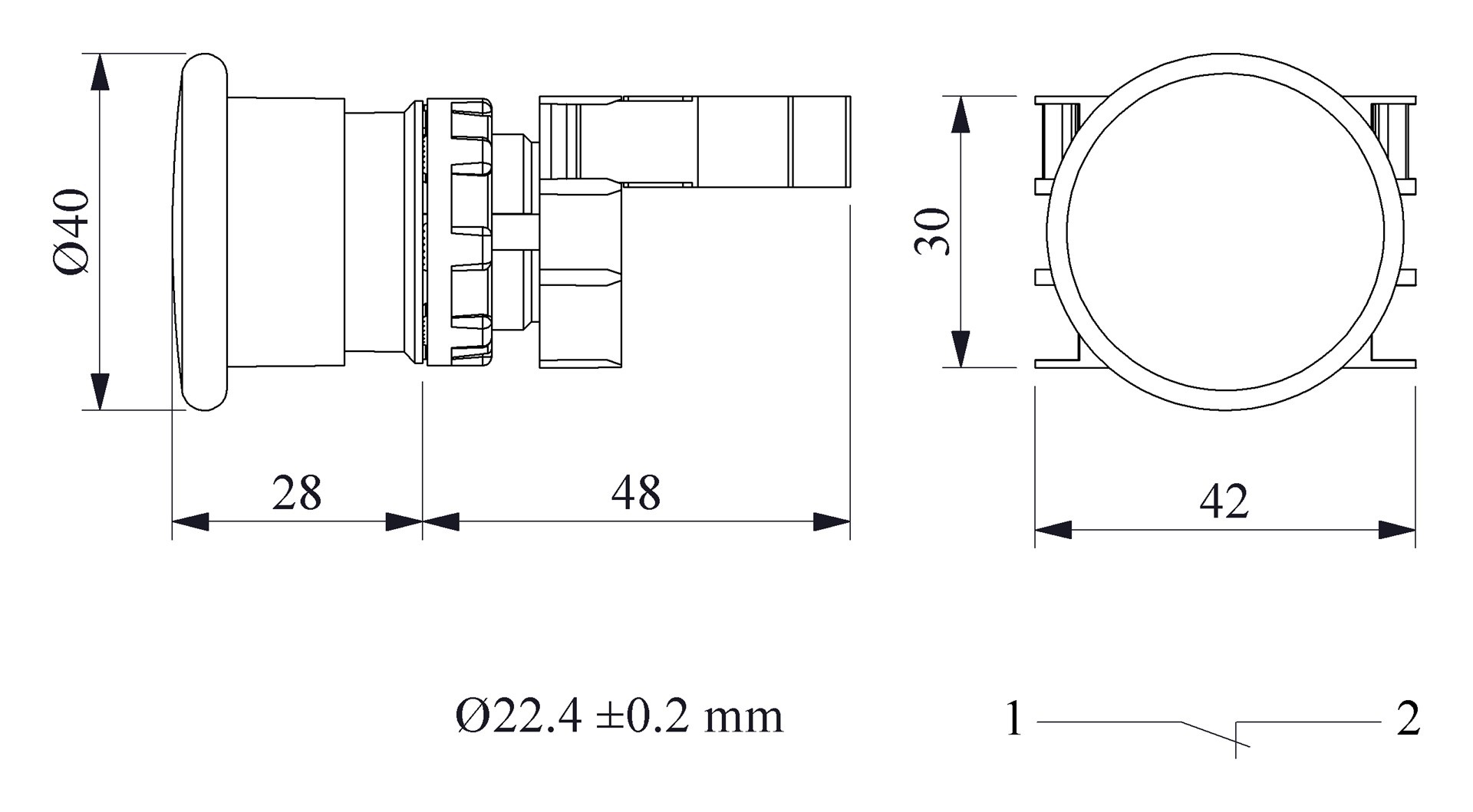 B200MK, Кнопка "Грибок" без фиксации красная EMAS, цена купить | кнопки ...