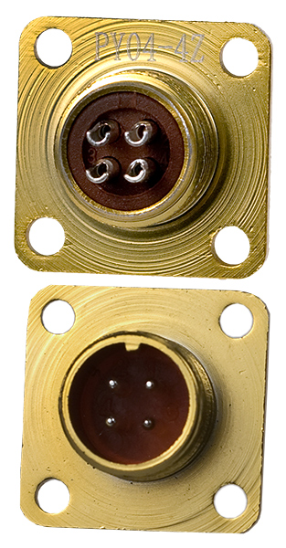 ACIT/POLSUN PY04-4Z, вилка на корпус IP68 4 контакта (аналог для РС4ТВ)