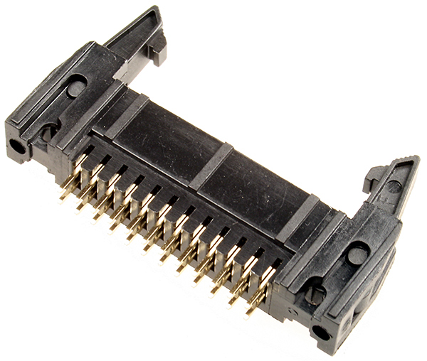 KLS IDCC-24MS (SCM-24), вилка на плату шаг 2.54мм с защелками (L-KLS1-201-24-S-B)