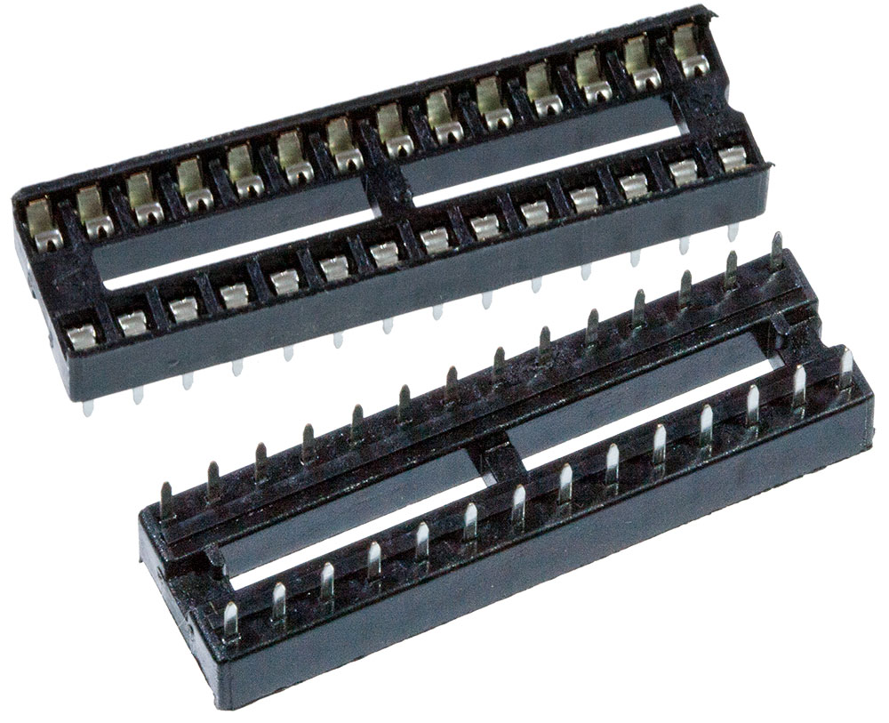 Китай SCS-28, панелька для микросхем DIP 28 контактов узкая