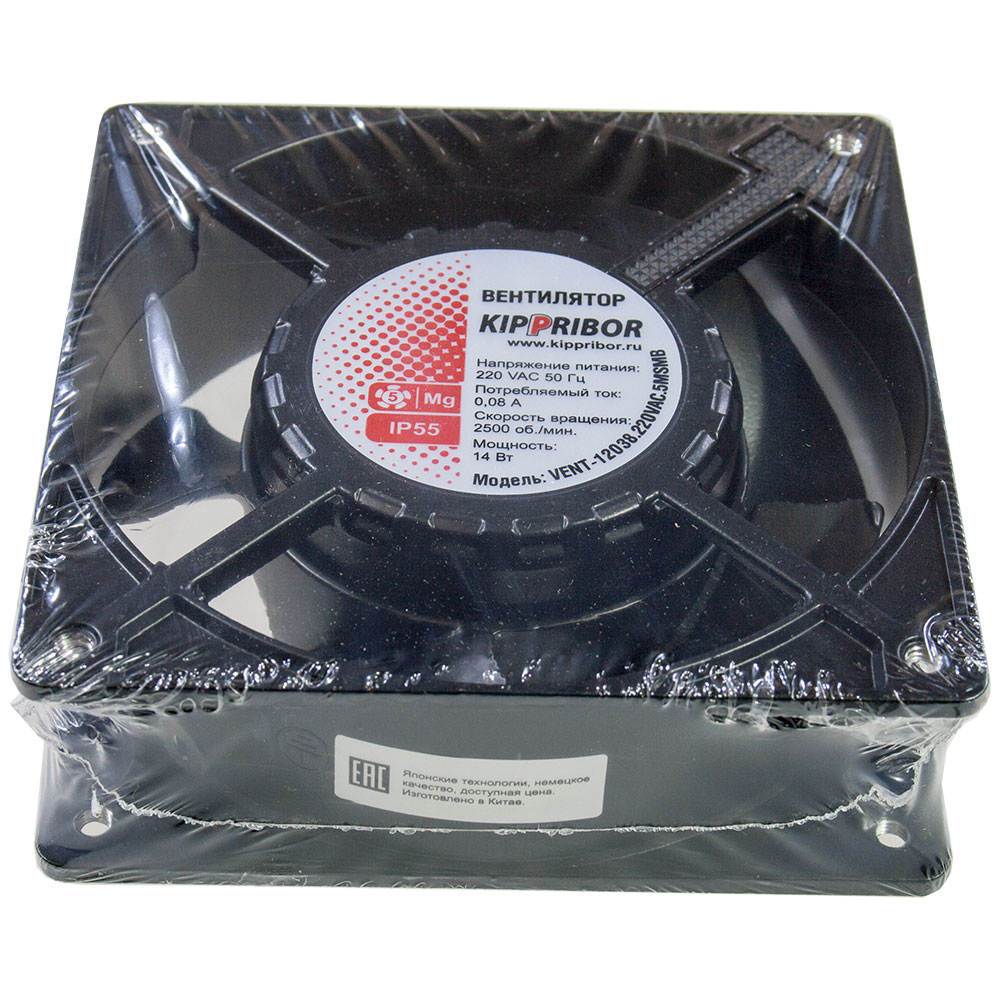 KIPPRIBOR Кипприбор VENT-12038.220VAC.5MSMB, Вентилятор осевой 220VAC/50Hz,0,08 А, 14 Вт, 2500 об./мин, 2,2 м3/мин, 41 д