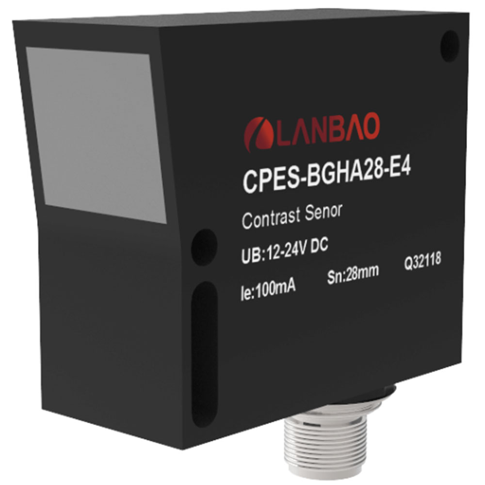 Lanbao CPES-BGHA28-E4, датчик контраста 28 -/+3мм видимый белый свет 0-5В M12*4