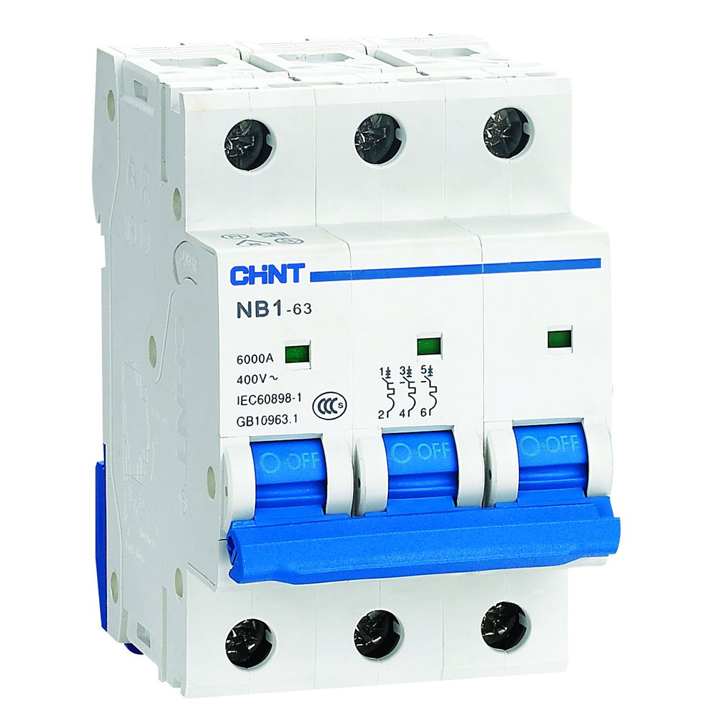 CHINT 179698, Авт. выкл. NB1-63 3P 10A 6кА х-ка C (DB)