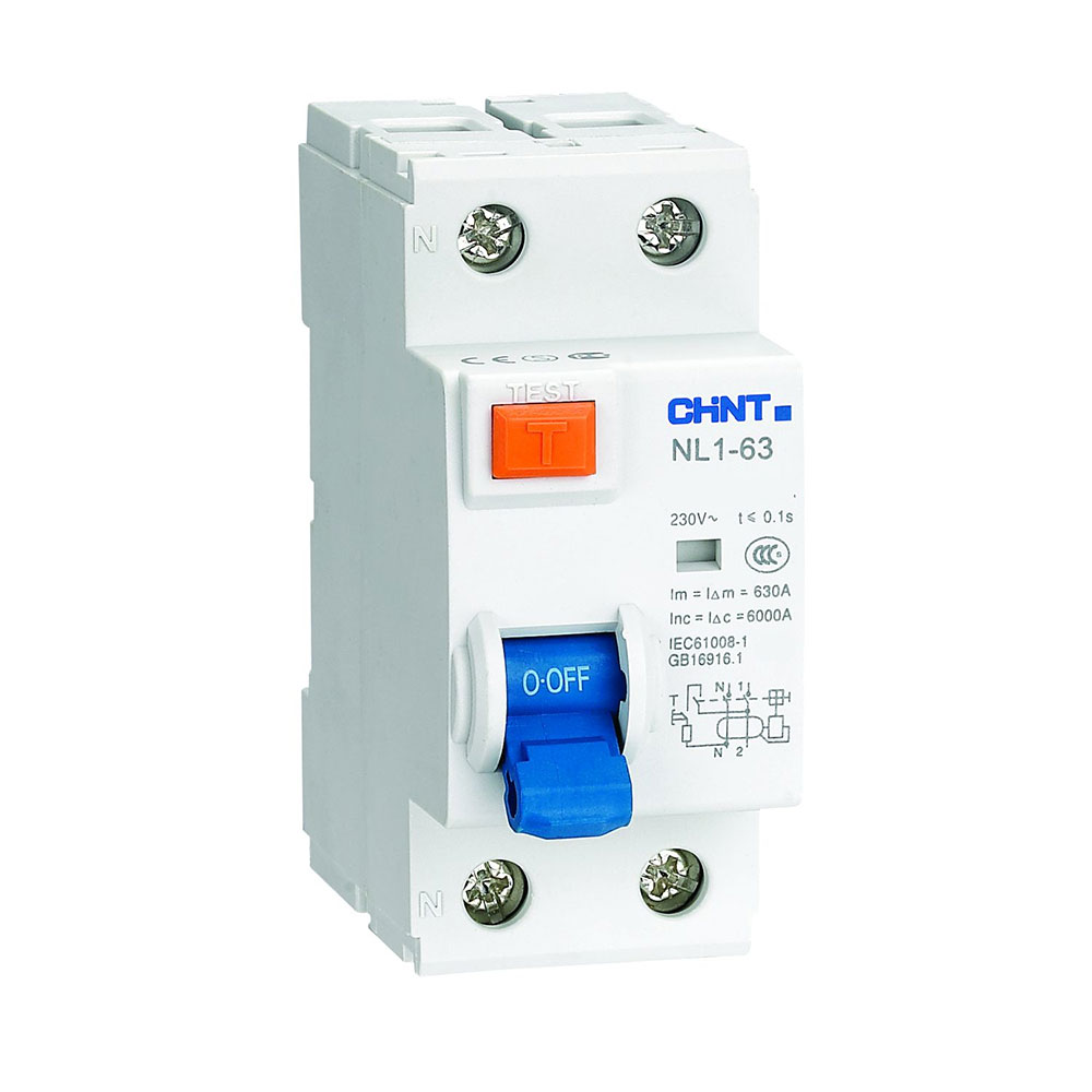 CHINT 200213, УЗО NL1-63 2P 40A 30mA 6kA тип AC (DB)