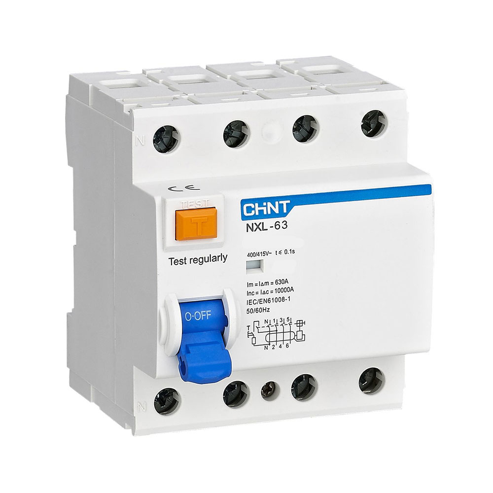 CHINT 280789, УЗО NXL-63 6kA 3P+N 25A 30mA AC