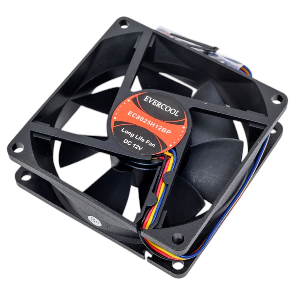 EVERCOOL EC8025H12BP, Вентилятор 12В, 80х80х25мм , подшипник качения, 3000 об/мин ШИМ, разъем 4pin