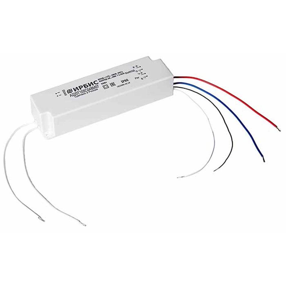 Ирбис А220Т035С130М07, AC/DC LED-драйвер 45.5Вт + 45.5 вход 220В выход 130В, 0.35А, -40+50