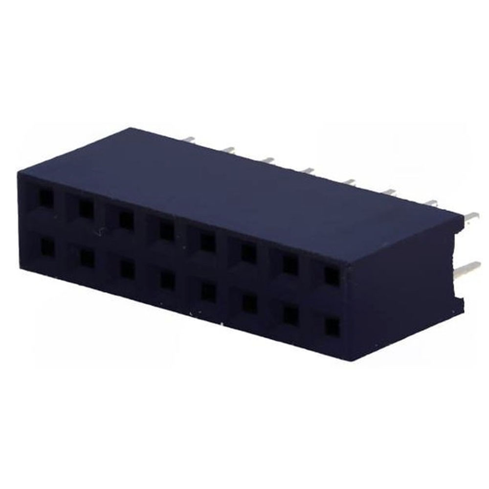 CONNFLY DS1023-2*8S21,  Гнездо на плату 2.54мм 2х8 контактов прямое