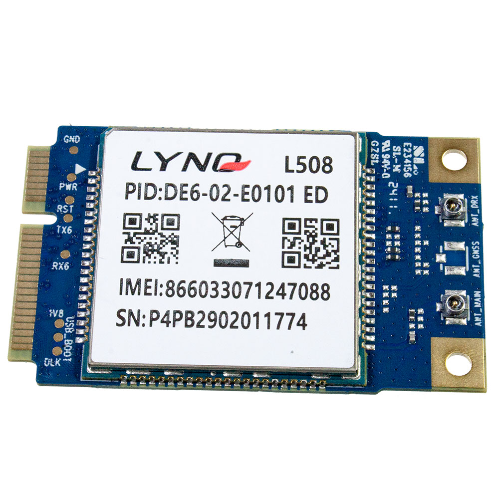Mobiletek L508ED (PCIE), LTE-модуль сотовой связи 2G/3G/4G, CAT4, RTOS, 30*30мм, -40 +85С