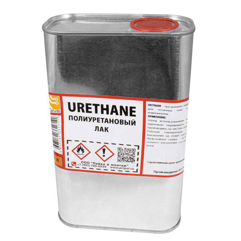 Solins URETHANE 1л, жестяная банка уретановый лак для печатных плат
