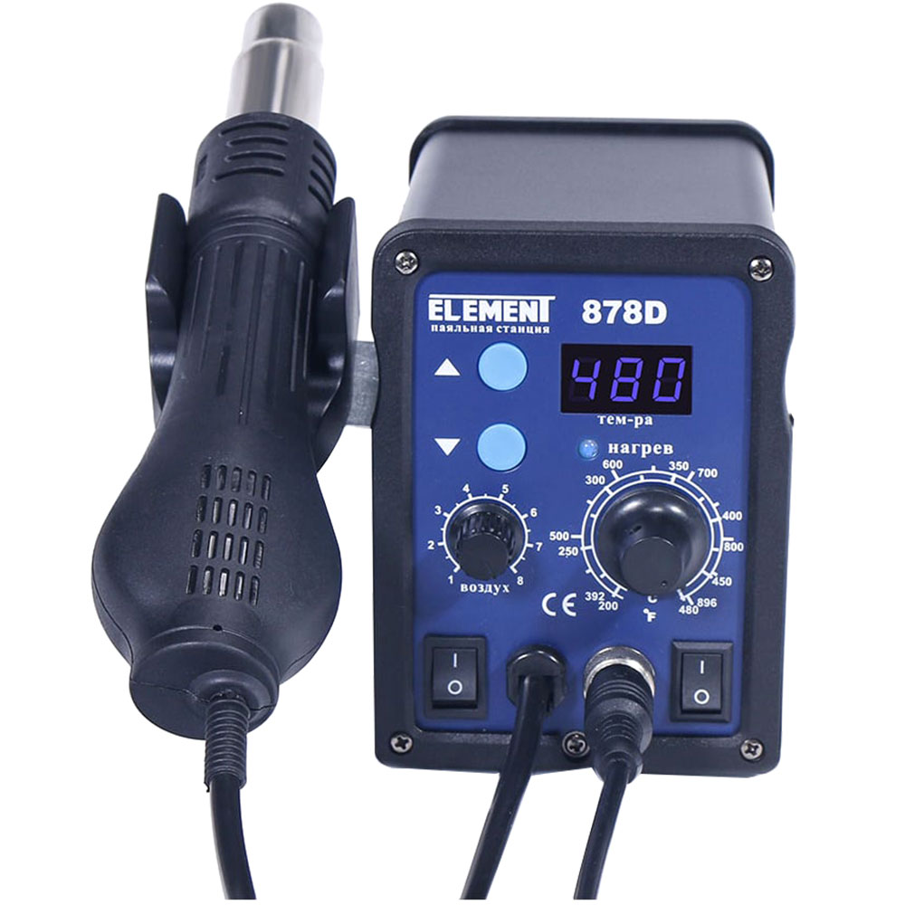 ELEMENT ELEMENT 878D, станция паяльная термовоздушная + паяльник