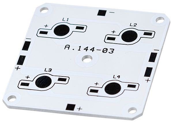 ARL S-50S50-4E MONO, Алюм.плата для 4-x одноцв.св.диодов(Emitter 4x,W)