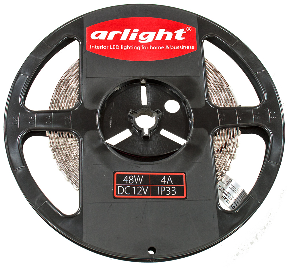 ARL RT 2-5000 12V RED, 2x, св. диод. лента красная  3528, 120 LED, LUX 1м