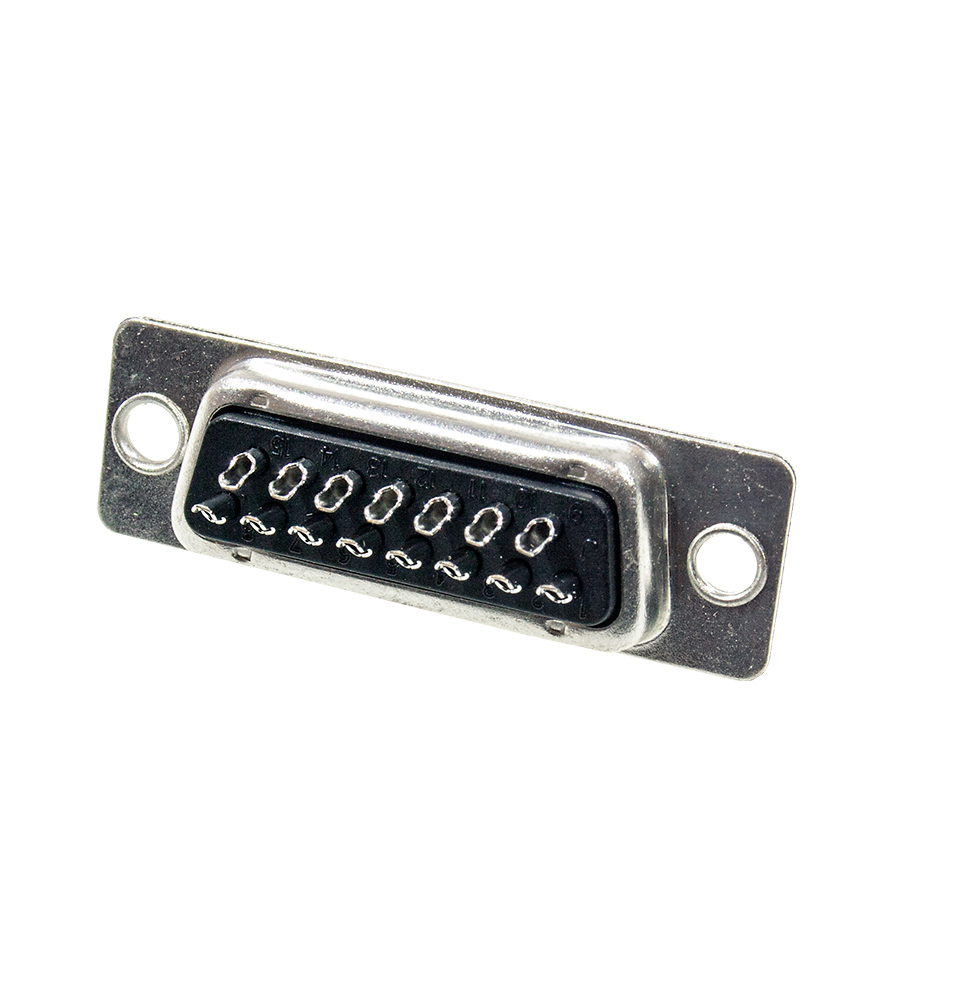 5-747909-2, D-SUB 15 конт. розетка под пайку. покр. золото (DB-15F) TE ...