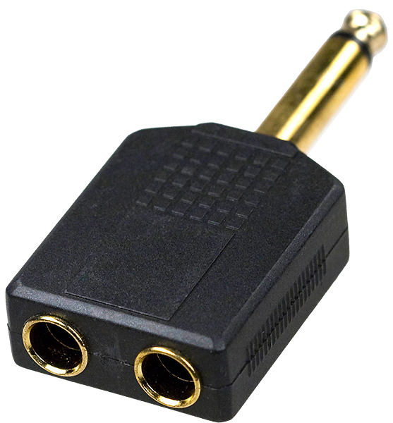 Китай 2-160G(NP-565G), переходник 6.35ммштекермоно-2 x 6.35мм гнездо моно пластик