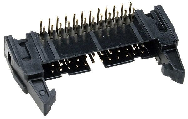 KLS IDCC-24MR (SCM-24R), вилка на плату шаг 2.54мм угл. с защелками (L-KLS1-201-24-R)