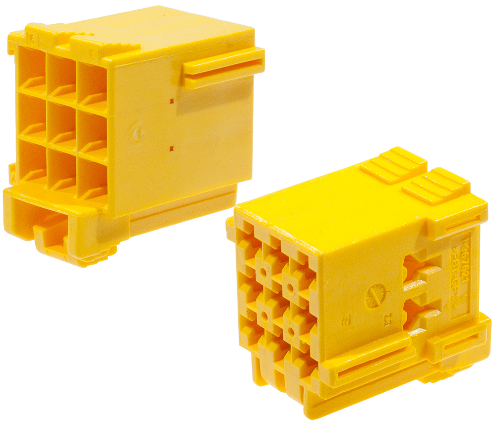 1-967621-1, корпус розетки 9конт.Junior Timer, шаг-5мм, желтый TE ...