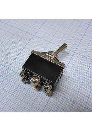 KN3(C)-203A-B3, Тумблер ON-OFF-ON 2 группы контактов с винтами 10А, 250В Jietong Switch