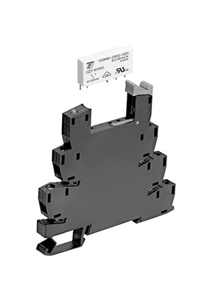 2-1416100-0, DIN-rail socket 24VDC for relays   12/24/48 VDC with LED protection   and polarity diod TE Connectivity