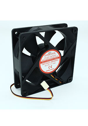 EC12038H12BA, Вентилятор 12В 120х120х38мм, сдвоенный подшипник качения 2600 об/мин, сигнальный вывод EVERCOOL