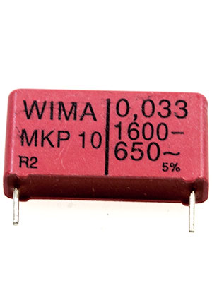 MKP1T023305B00KSSD, пленочный конденсатор 0.033мкФ 1600В Wima