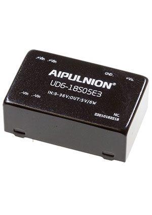 UD6-18S05E3, DC-DC преобразователь 5В 1.2A 9-36В 6Вт 83% Aipulnion