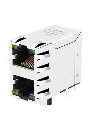 Розетка на плату LINK-PP LPJ17633AFNL RJ45 2x8P8C трансформатор + светодиод LINK-PP