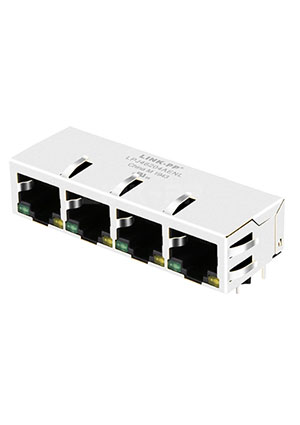 Розетка на плату LINK-PP LPJ46204AENL RJ45 4x8P8C трансформатор + светодиод LINK-PP