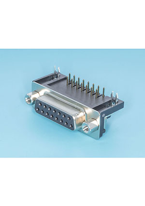 DRB-15FB, Разъем D-SUB 15 контактов, гнездо на плату, прямой угол 9.4мм BM