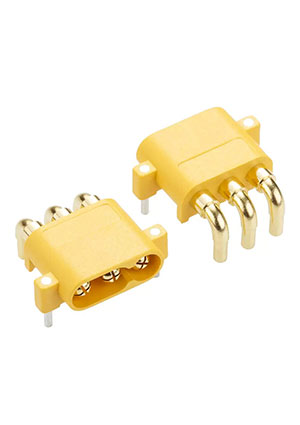 MR30PW30-M.G.Y, Разъем силовой MR30, 3 контакта, штекер на плату угловой HANDS