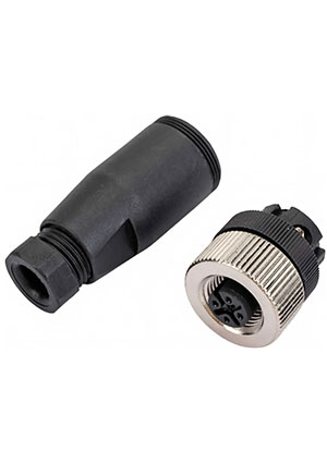 CS S254R-3 (PG7), Розетка 4 контакта М12 на кабель PG7 IP67 Теко