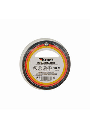 KR-09-2001, Изолента ПВХ 0,13х15мм, 10м, белая KRANZ Kranz