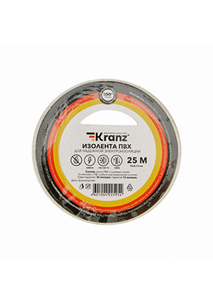 KR-09-2101, Изолента ПВХ 0,13х15мм, 25м, белая KRANZ Kranz