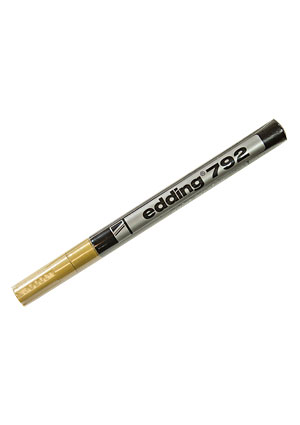 EDDING 792 золотой, лаковый маркер  с круглым наконечником 0.8 мм металлическая оправа Edding