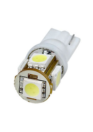 T10-WG-5SMD-W-12V, LED лампа белая T10 Wedge 5*SMD5050 OLLO