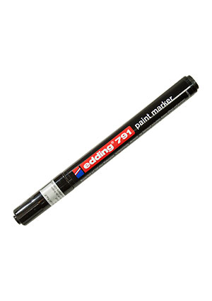 EDDING 791 черный, лаковый маркер  с круглым наконечником 1-2 мм Edding