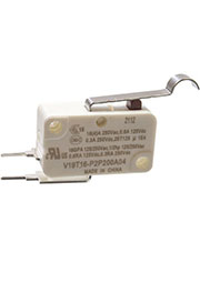 V19T16-P2P200A04, микропереключатель SPST-NC лапка с изгибом 250В 16A в плату  1.96N Honeywell