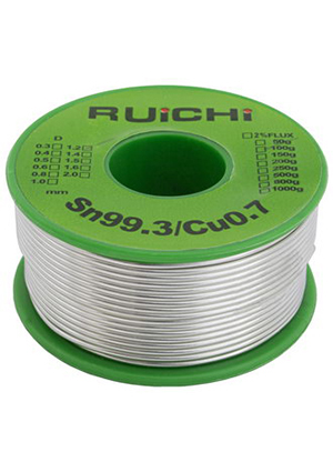 Sn99.3/Cu0.7 d1.2mm 100g,  - RUICHI, Sn 99.3%/Cu 0.7%, , 1.2