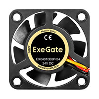 EX04010B3P-24, ���������� 24� DC (40x40x10 ��, 2-Ball (������� ���������������), 3pin, 7500RM