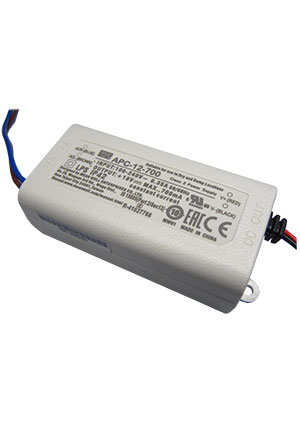 APC-12-350, AC/DC LED, 9-36В, 0.35А, 12.6Вт, IP42 блок питания для светодиодного освещения MEAN WELL
