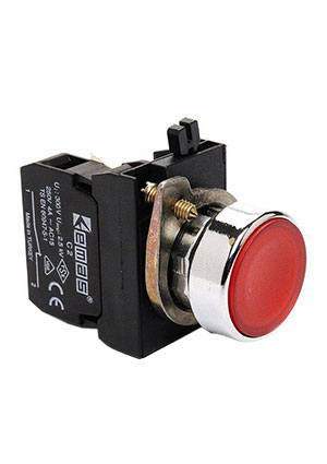 CM162DK, Кнопка с подсветкой-светодиод красная (1НО+1НЗ) EMAS