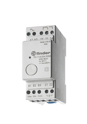 72.11.8.125.0000PAS, Реле контроля уровня; фиксированный диапазон чувствительности 150кОм; питание 1 Finder