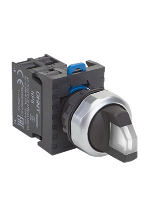 667698, Переключатель подсвет. NP8-02XD/331, 2 полож. самовозв. 45град, белый, AC110-230В, IP65 CHINT