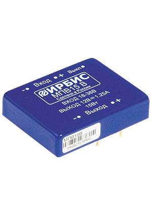 МПЕ15С, DC/DC преобразователь, 15Вт, вход 36-72В, выход 15В/1А Ирбис