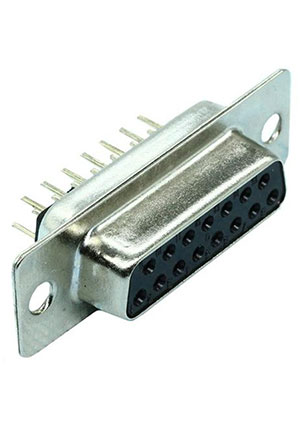 DPBS-15F (DS1034 15F) с креплением, Гнездо на плату 15pin Connfly