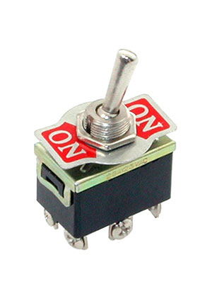 KN3(B)-203AA-A3, Тумблер ON-OFF-ON (15A 250VAC) DPDT 6P Jietong Switch